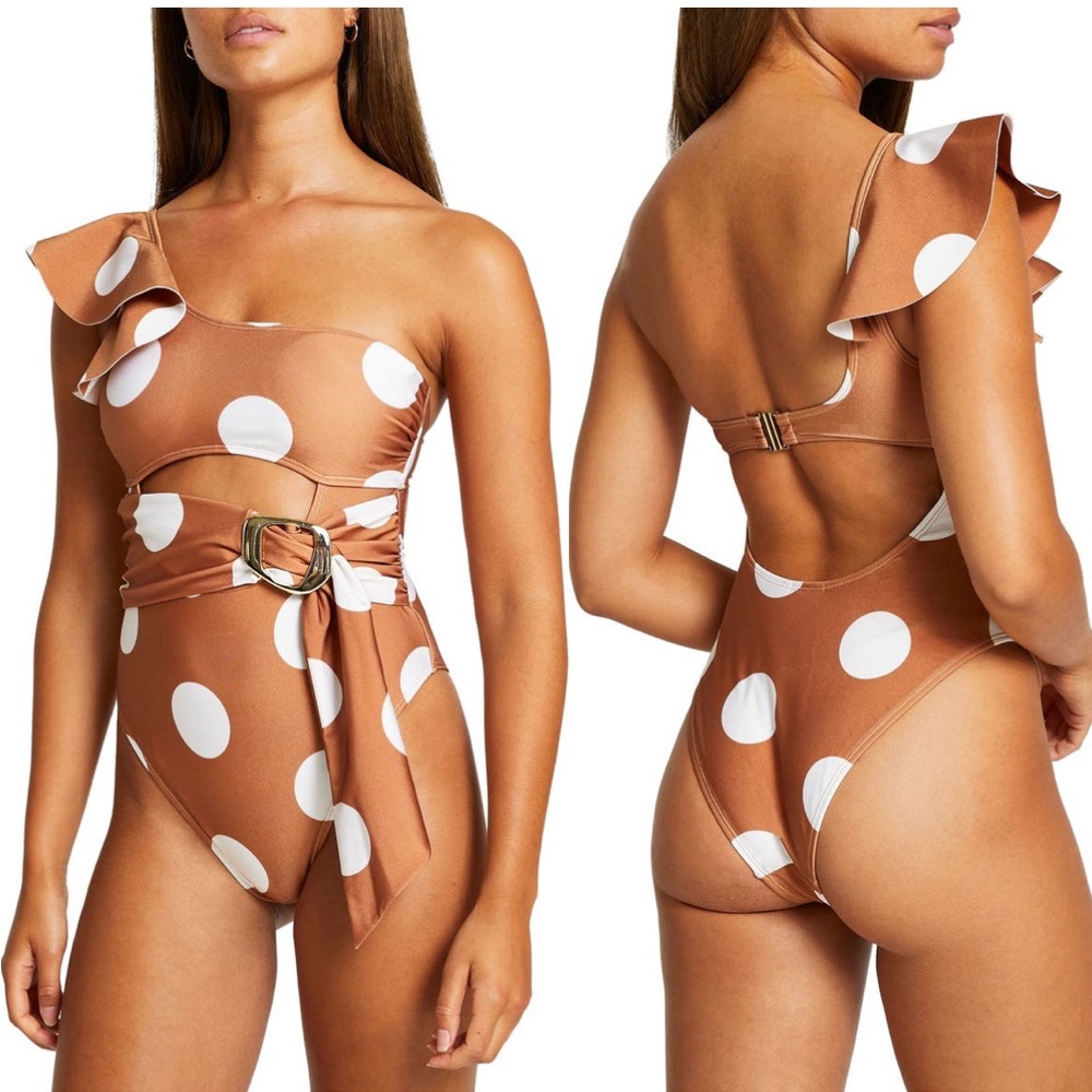 River Island Polka Dot Swim One Piece 6